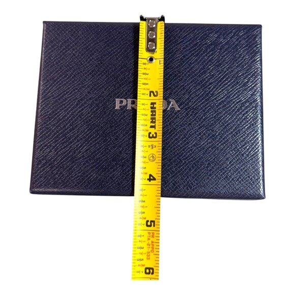 Prada Saffiano Leather Blue Gift Box EMPTY 5.5x4.5 Wallet Jewelry Authentic - Picture 5 of 10